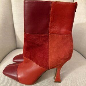 Sam Edelman leather and suede ankle booties,  Paprika/Cinnamon, Women's Size 10
